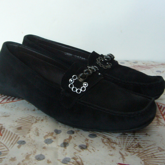 Stuart Weitzman Black Suede Jeweled Loafer -Size 7 - Picture 2 of 6